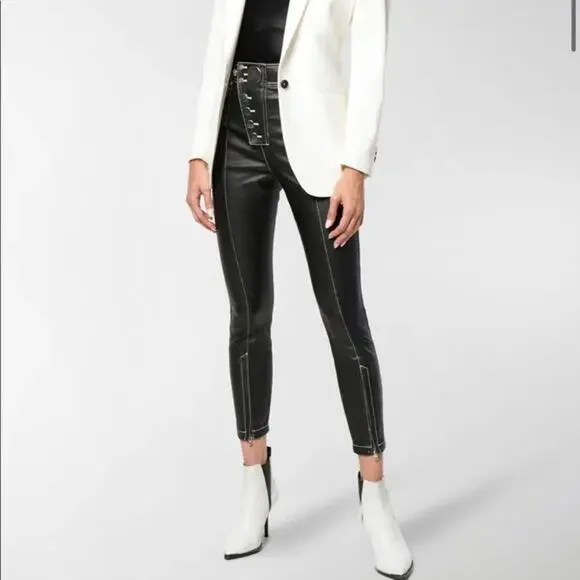 Alexander Wang High Waist Coated Leggings/Pants, Size 4, Retail $650.00 - Picture 3 of 7